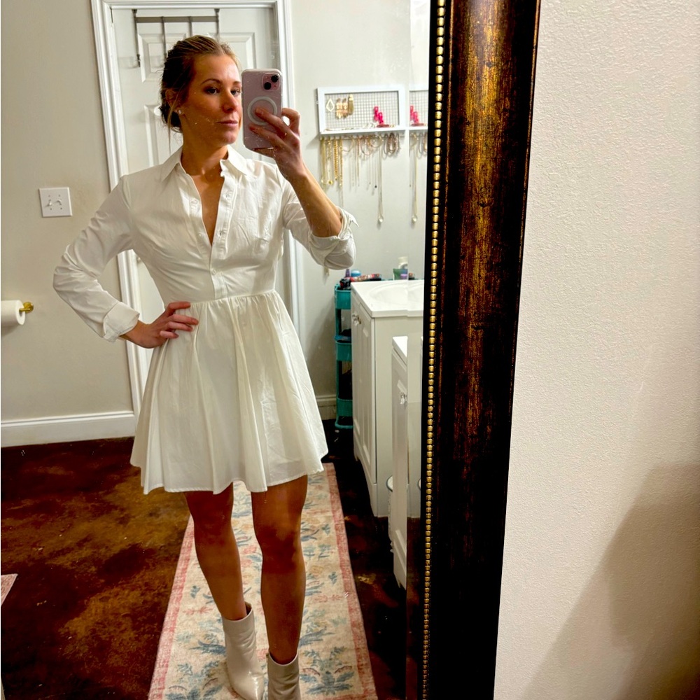 White long sleeve lalavon dress